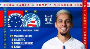 Escalação do Bahia confirmada: Biel retorna de lesão e inicia como titular